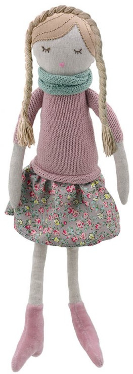 Păpușă de cârpă  The Puppet Company - Fetita roza, 38 cm