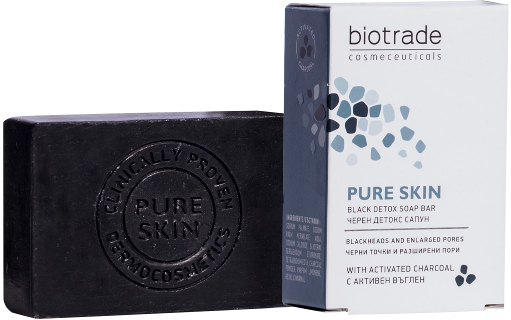 Biotrade Pure Skin Săpun detoxifiere cu cărbune activ, 100 g