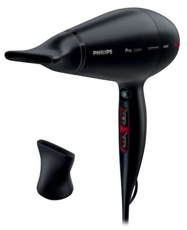 Uscător de păr Philips - HPS910/00, 2100W, 6 viteze, negru/roșu