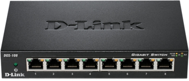 Switch D-Link - DGS-108, 8 porturi, negru