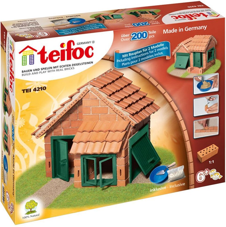 Set de constructie creativ Teifoc - Casute cu acoperis din tigla
