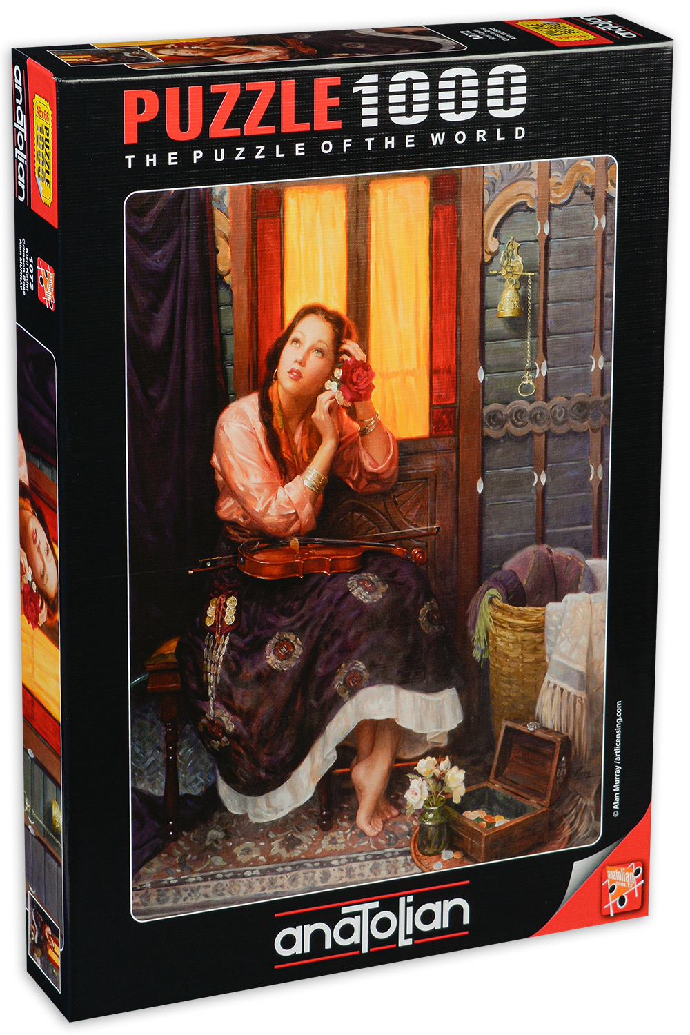 Puzzle Anatolian din 1000 de piese - Trandafir violet, Alan Murray
