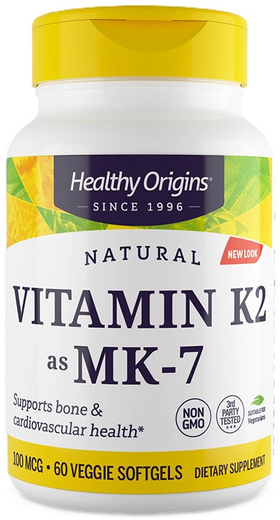VItamin K2, 100 mcg, 60 capsule gelatinoase moi, Healthy Origins