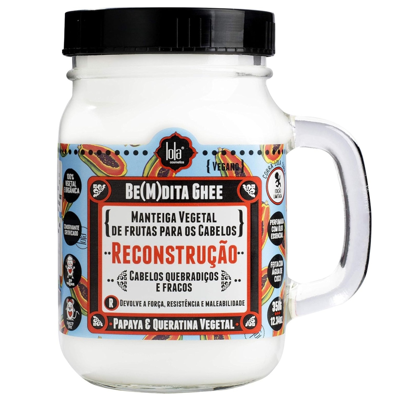 Masca de par pentru reparare intensa cu papaya si keratina Bemdita Ghee Lola Cosmetics, 350 g (Gramaj: 350 g)