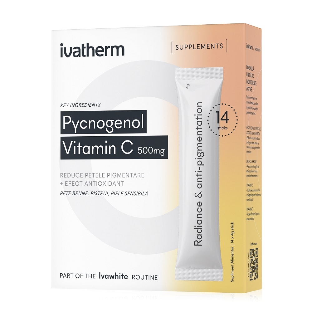 Pycnogenol si Vitamina C 500 mg, Ivatherm, 14 plicuri