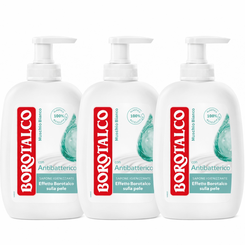 Sapun lichid antibacterian Borotalco (Gramaj: 3 x 250 ml, Concentratie: Sapun)