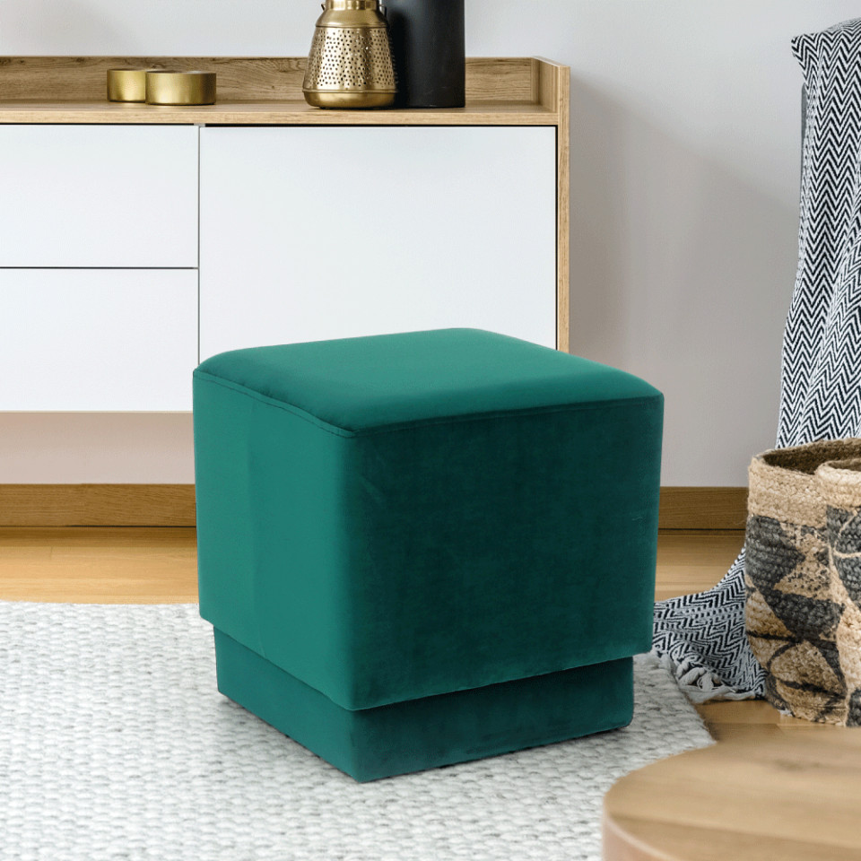 SCAV601 - Scaun tapitat, masa toaleta, taburet machiaj - Verde