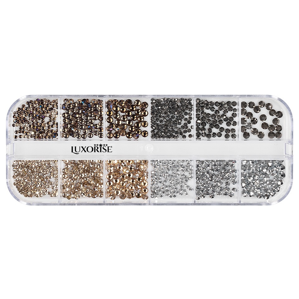 Strasuri Unghii LUXORISE, Crystal Look, 12 modele