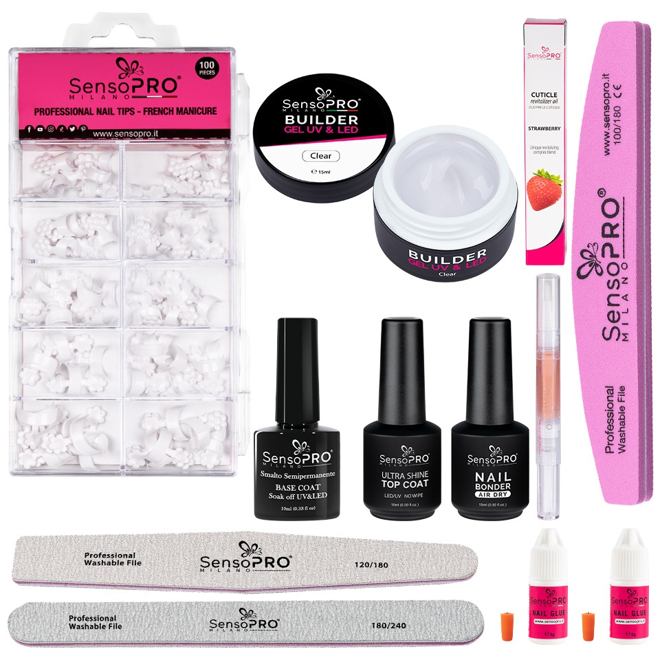 Kit Unghii False cu Tipsuri pentru Manichiura French #04
