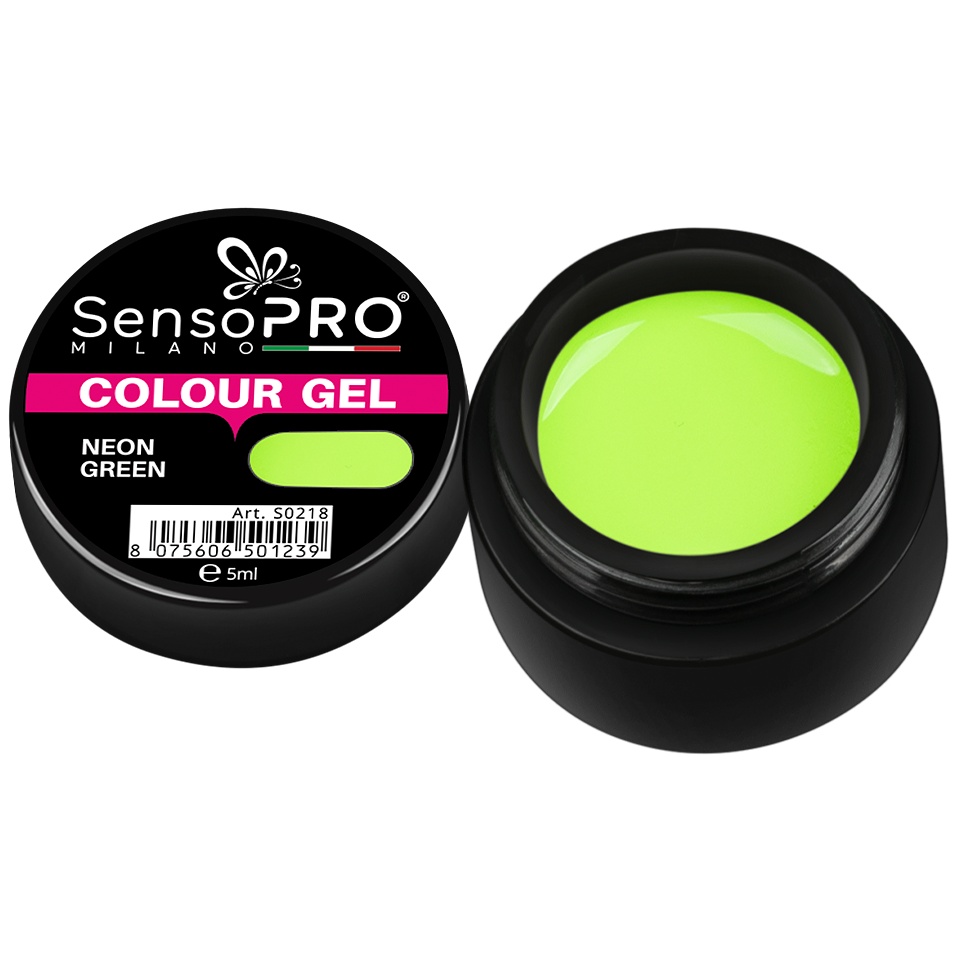 Gel UV Colorat Neon Green 5ml, SensoPRO Milano