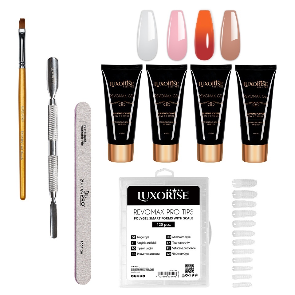 Kit Polygel REVOMAX LUXORISE Flexy Sculpt + CADOU