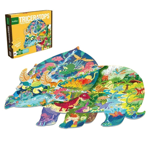 Puzzle in Forma de Dinozaur - 180 Piese