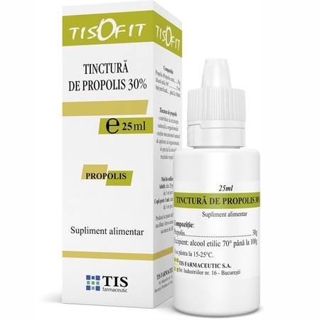 Tinctură de Propolis Tisofit, 25 ml, Tis Farmaceutic