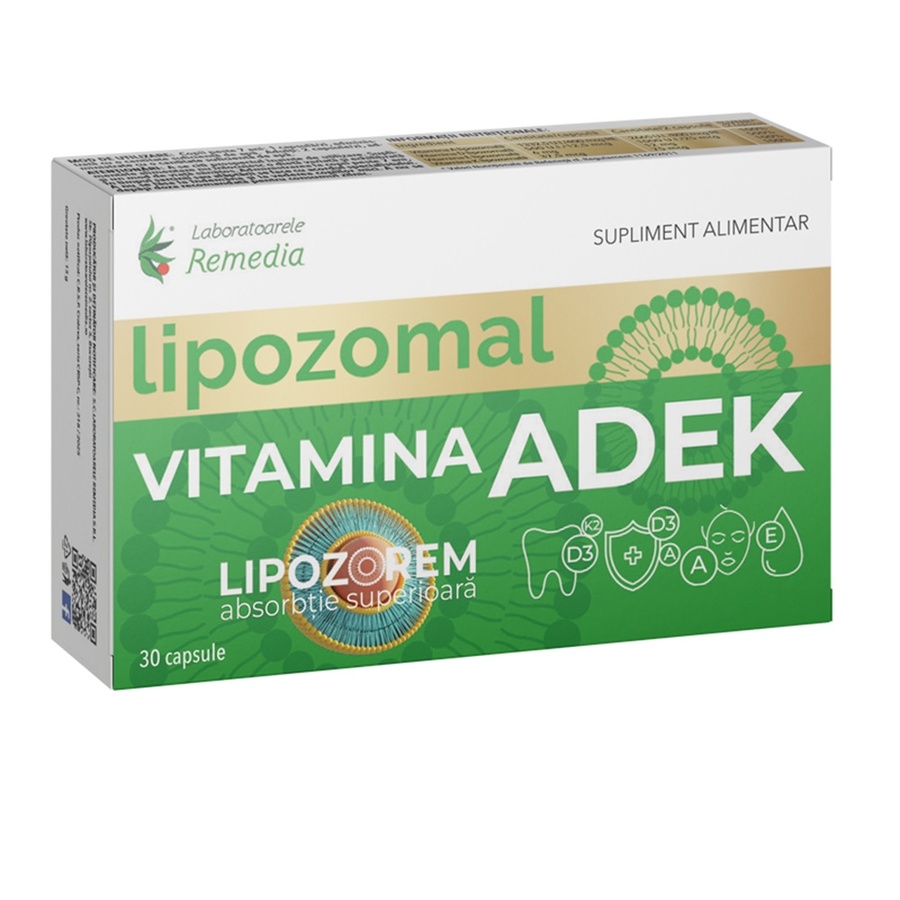 Vitamine lipozomale ADEK, 30 capsule, Remedia