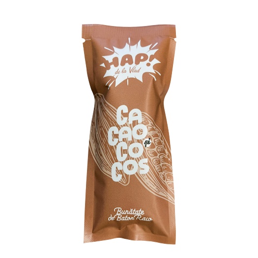 Baton raw vegane Cacao si Cocos, 45g HAP! de la Vlad