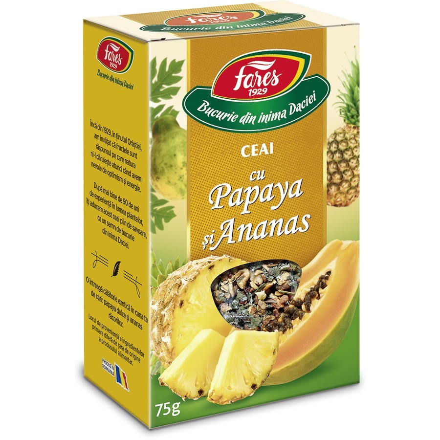 Ceai cu Papaya și Ananas, 75 g, Fares