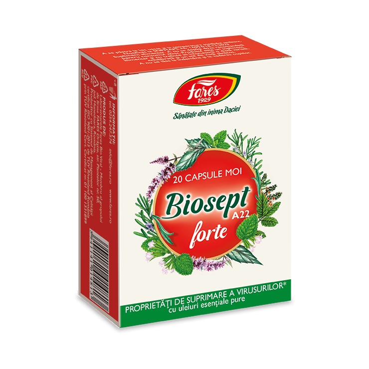 Biosept Forte, 20 capsule moi, Fares