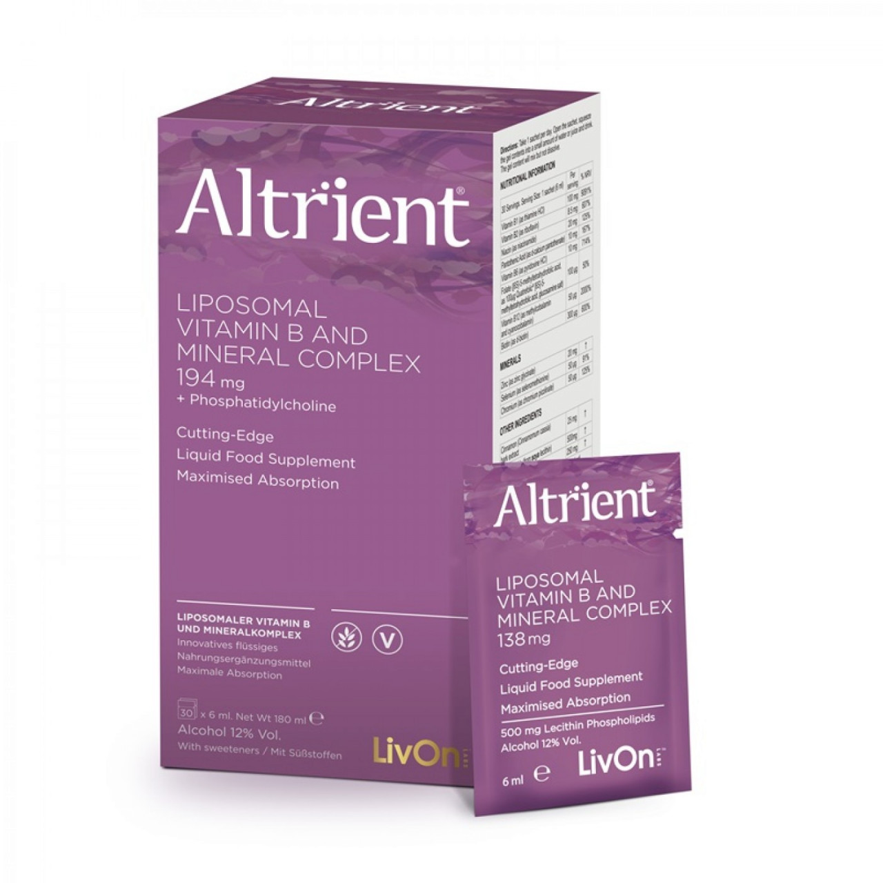 Altrient B Complex vitamine si minerale – Formula lipozomala, 30 plicuri