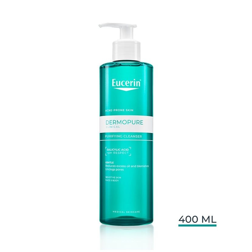 Gel de curățare purifiant cu acid salicilic DermoPure, 400 ml, Eucerin