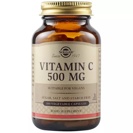 Vitamina C 500 mg, 100 capsule vegetale, Solgar