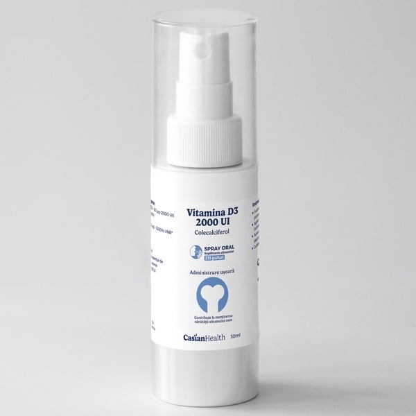Vitamina D3 2000 UI spray oral, 30 ml Casianhealth