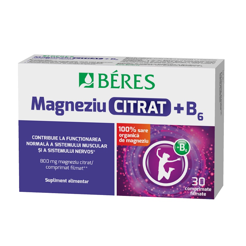 Beres Magneziu Citrat + B6, 30 comprimate filmate