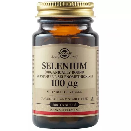 Seleniu 100 mcg, 100 tablete, Solgar
