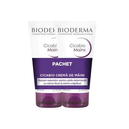 Pachet Crema de Maini Cicabio, 2 x 50 ml, Bioderm