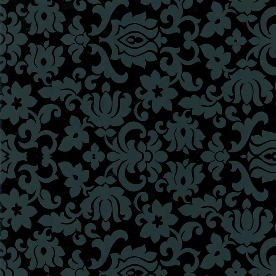 Autocolant perete, tapet floral, negru, 45cmx15m, Vénilia