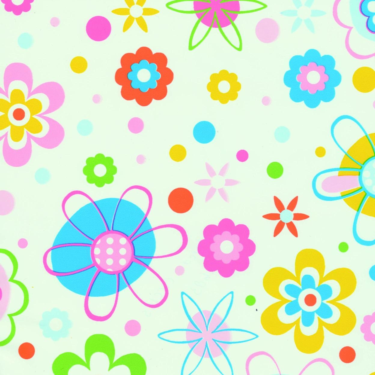 Autocolant Gekkofix, multicolor, model floral, 45cmx15m