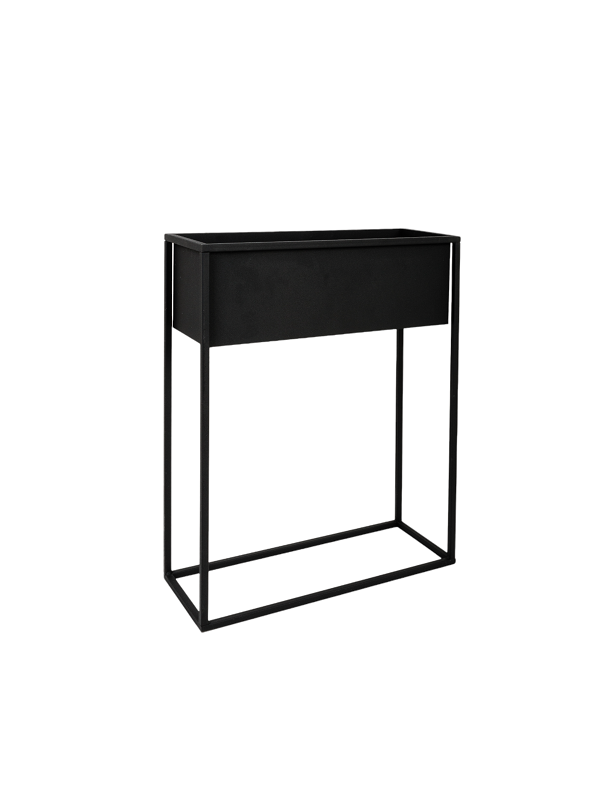 Suport ghiveci flori Marsylia M, negru, metal, 60x23x75 cm