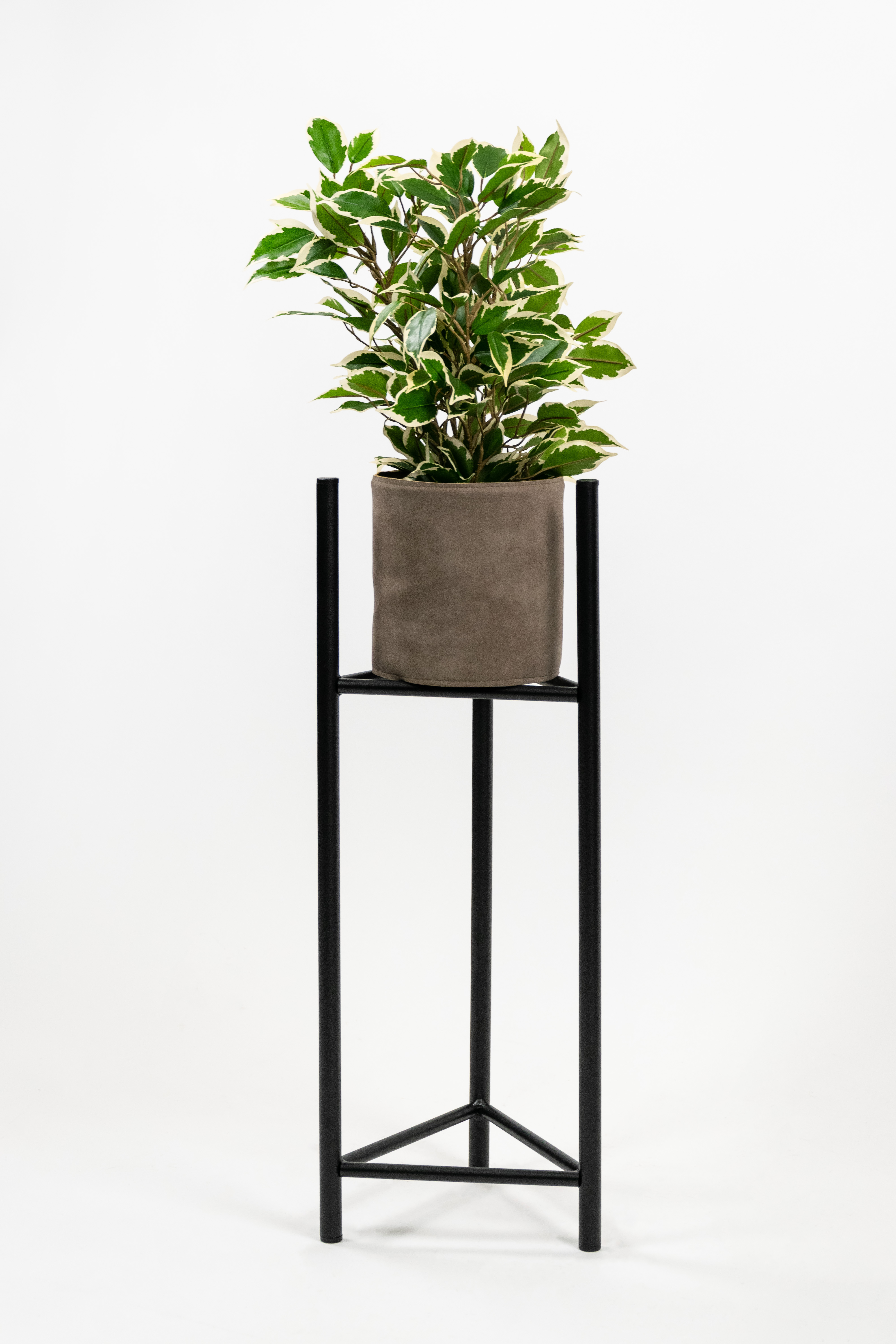 Suport ghiveci flori Lizio M, negru, metal, 23x60 cm