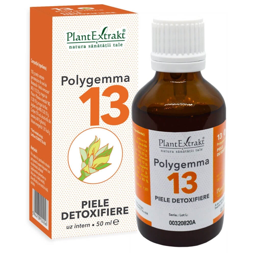 Polygemma 13 - susţine curăţarea tenului şi a pielii prin acţiune detoxifiantă – 50ml
