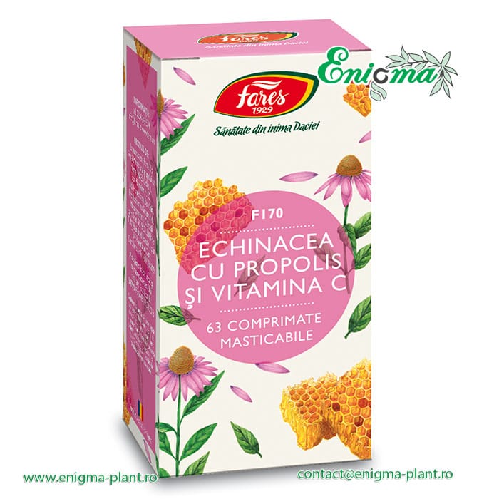 Echinacea cu propolis și vitamina C, F170, comprimate masticabile