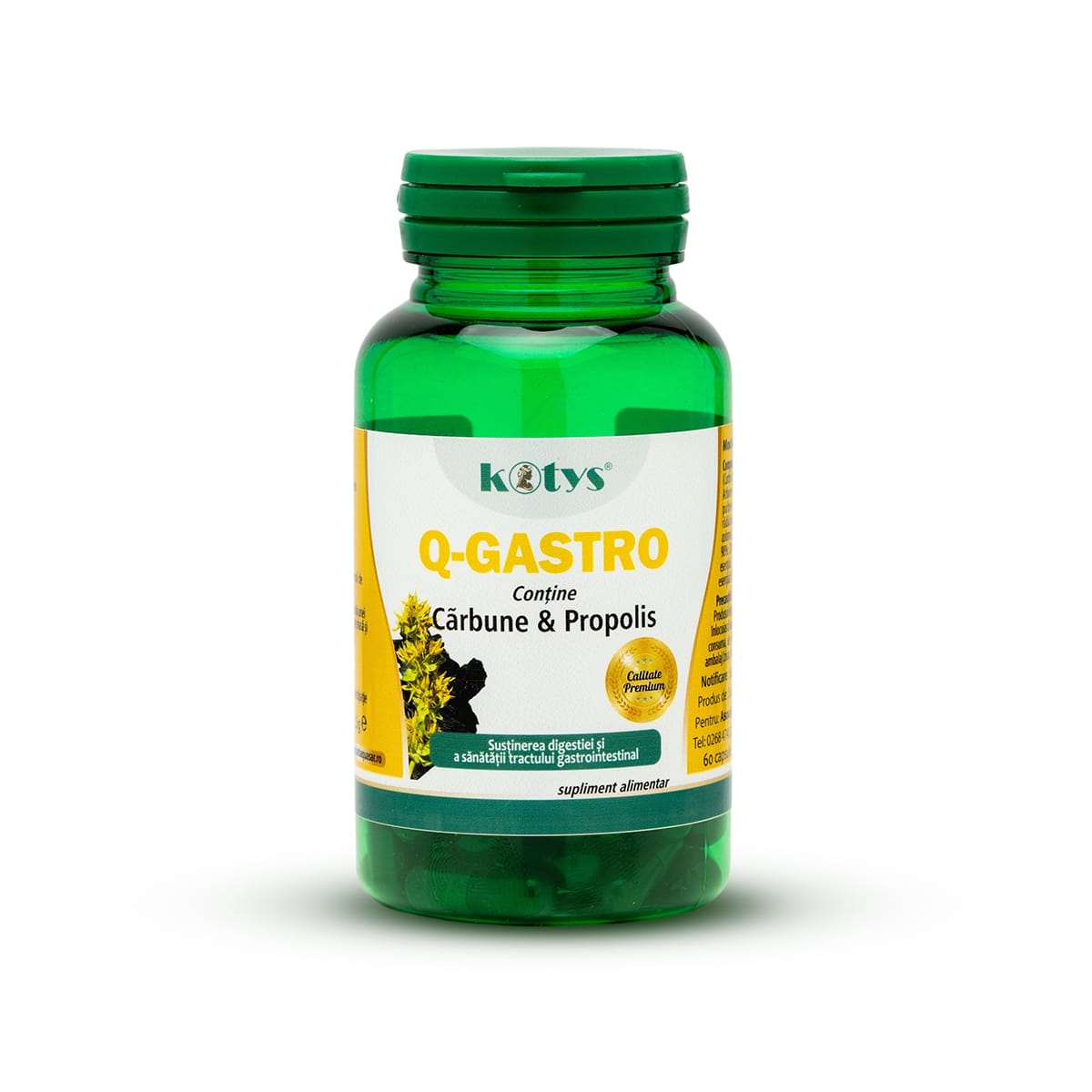 Q-Gastro cu carbune si propolis 60 cps Kotys