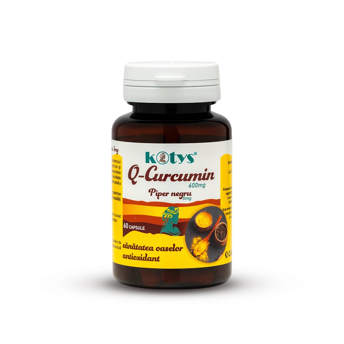 Curcumin 600 mg + Piper Negru 5 mg, Kotys, 60 capsule