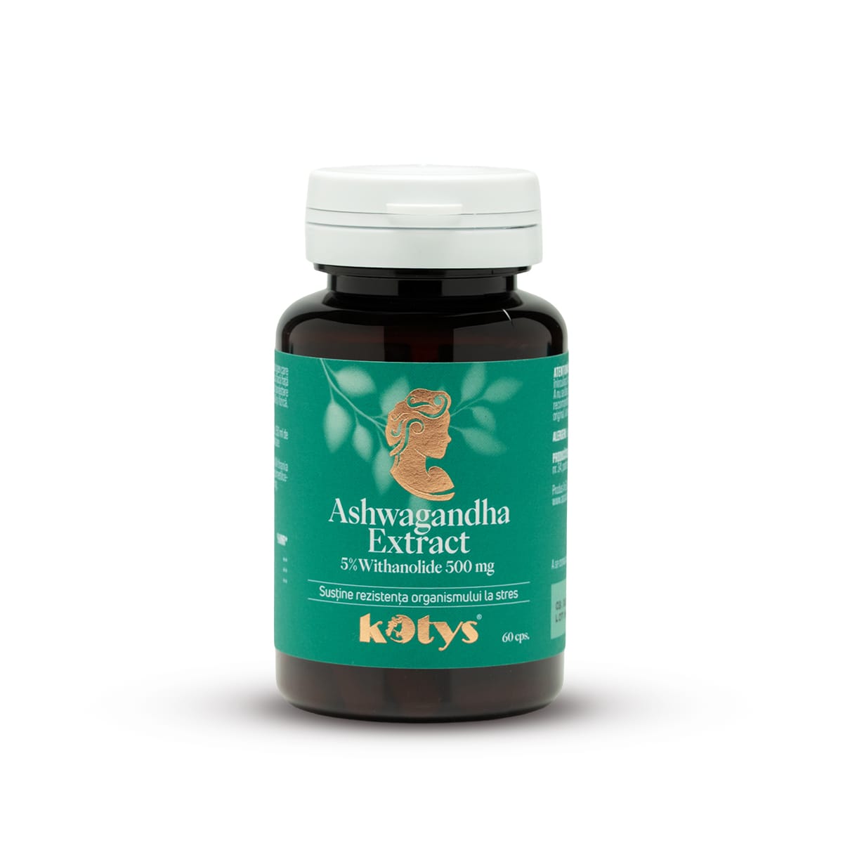 Ashwagandha Extract 500 mg -- 60 capsule pentru susținerea rezistenței organismului la stres, Kotys