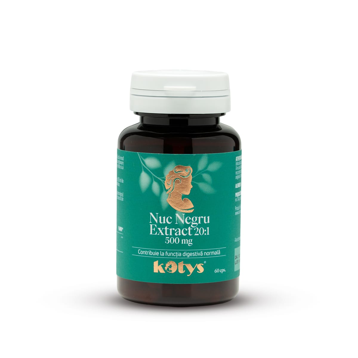 Nuc Negru Extract 20:1 500 mg -- 60 capsule pentru susținerea funcției digestive, Kotys