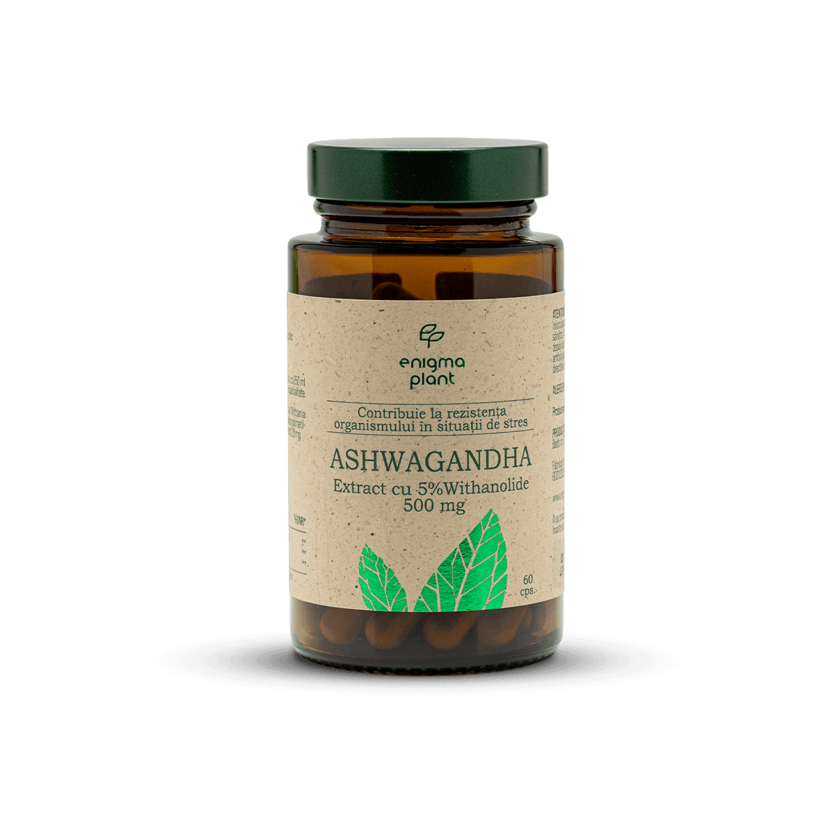 Ashwagandha extract 500mg, suport pentru organismul în situații de stres, 60 capsule