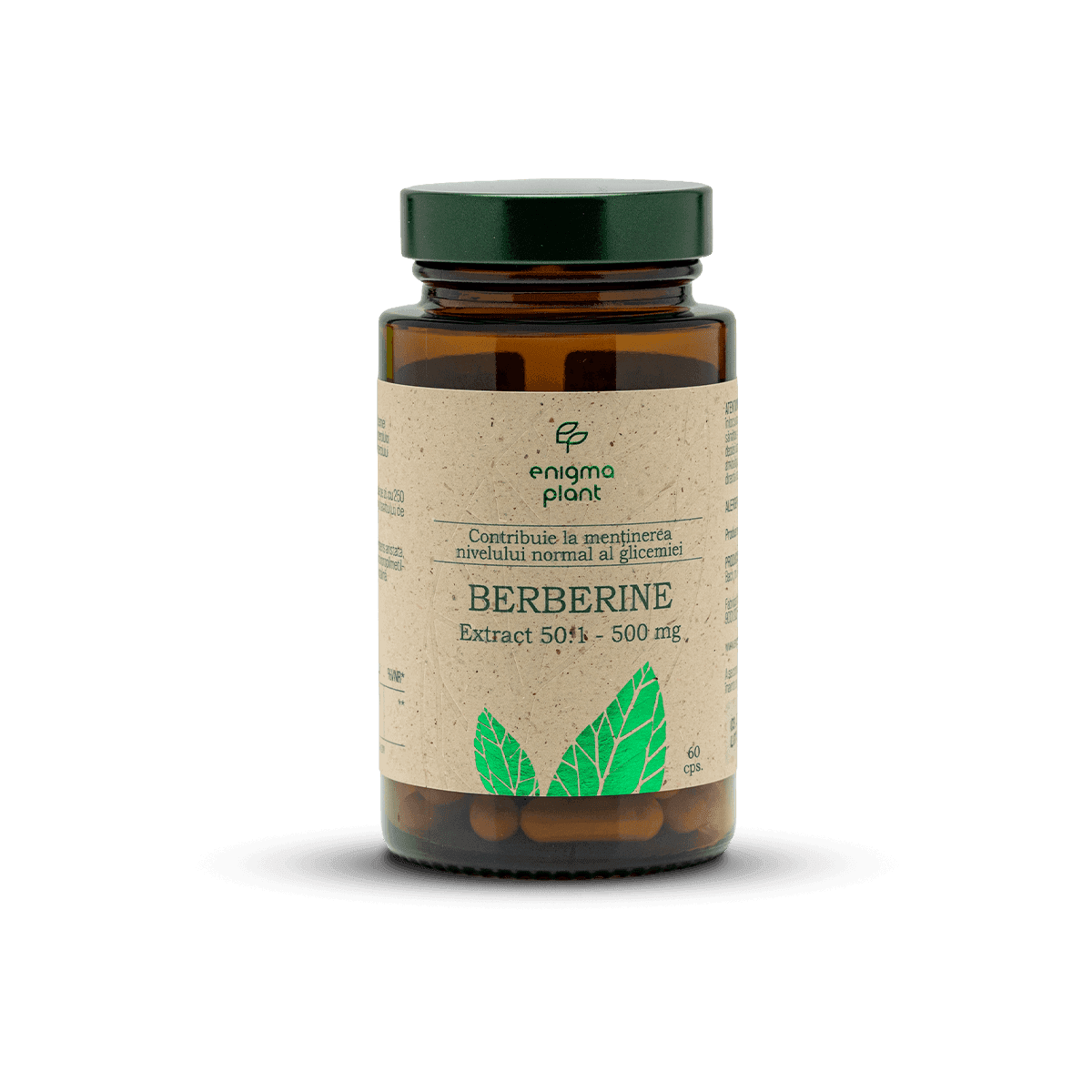 Berberina extract 500mg, contribuie la mentinerea nivelului normal al glicemiei, 60 capsule