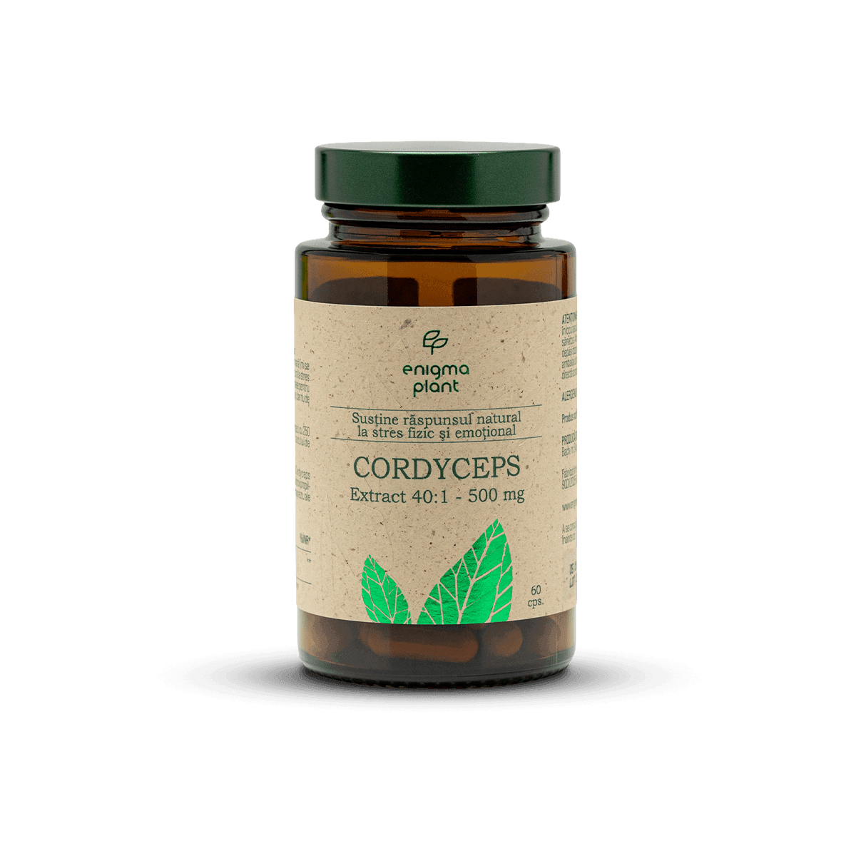 Cordyceps extract 500 mg, sustine raspunsul natural la stres fizic și emoțional, 60 capsule