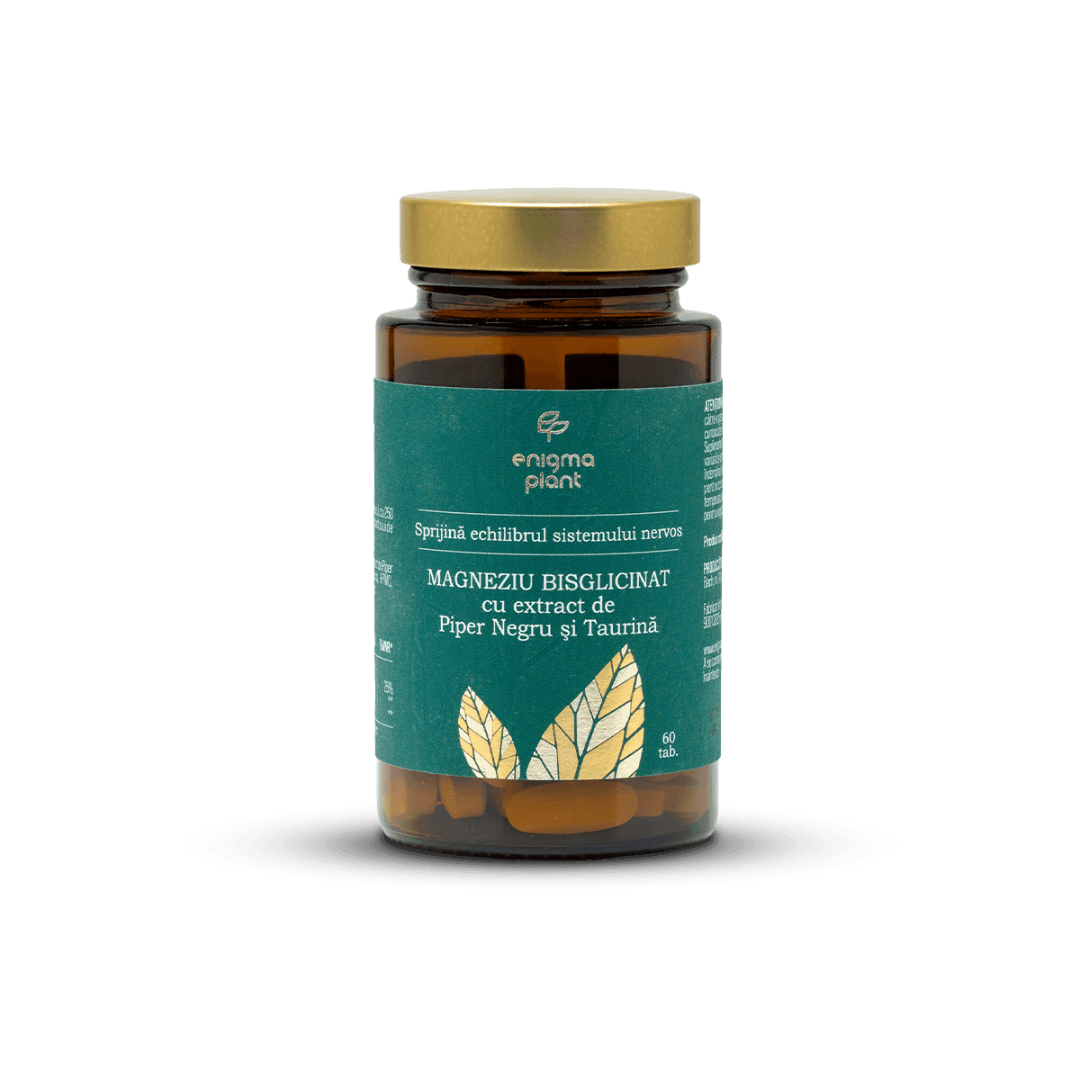 Magneziu Bisglicinat cu extract de piper negru și taurină, susține sistemul nervos, 60 tab