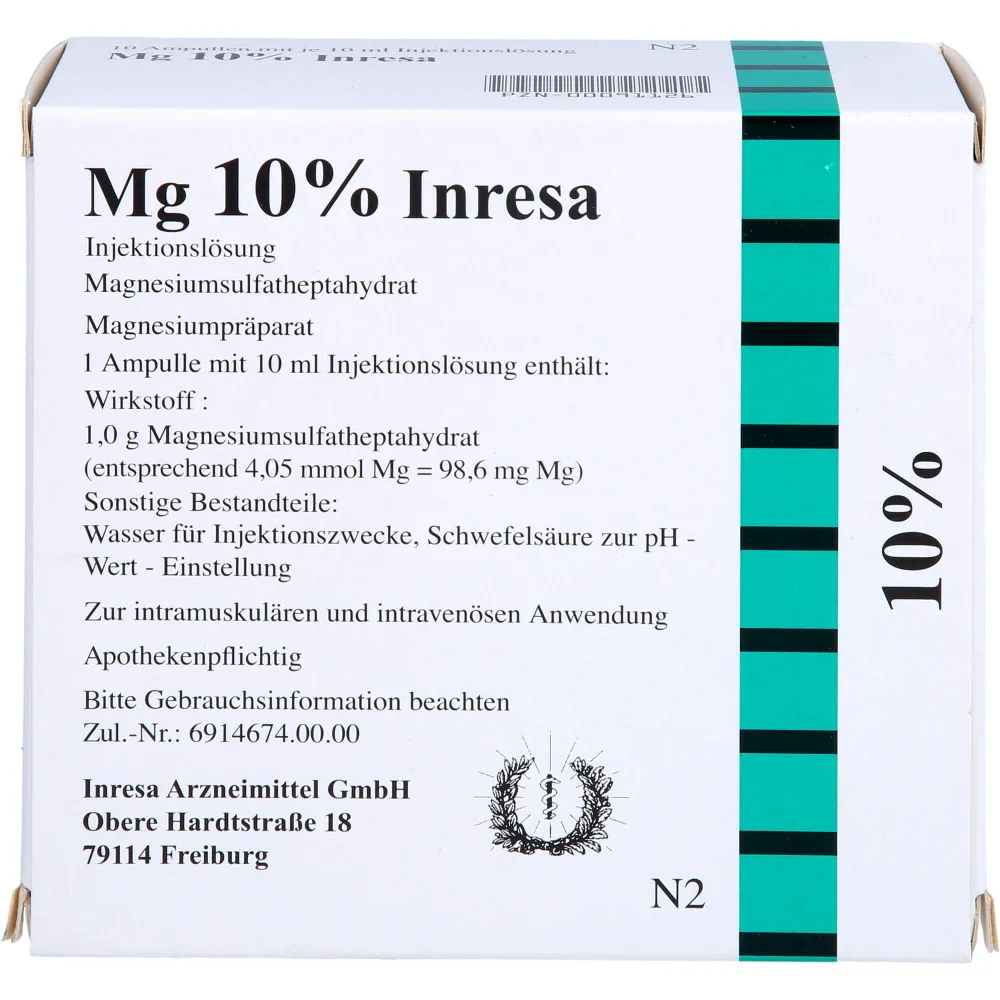 Mg 10% Inresa Injektionslösung 100 ml