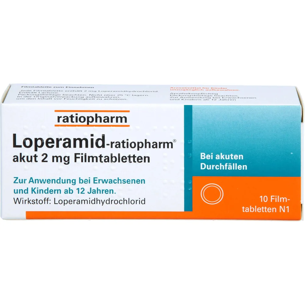 Loperamid-ratiopharm akut 2 mg Filmtabletten 10 St
