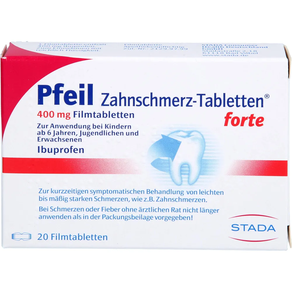 Pfeil Zahnschmerz-Tabletten forte Filmtabletten 20 St
