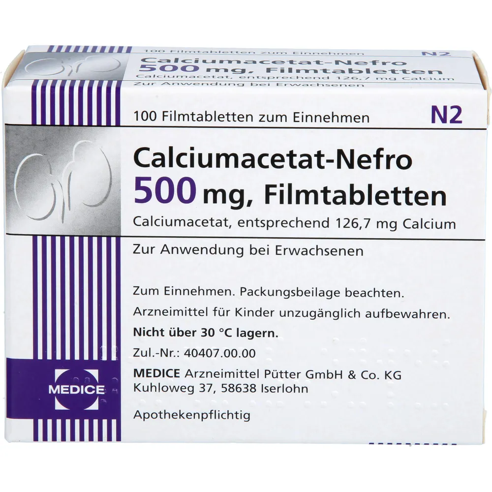 Calciumacetat Nefro 500 mg Filmtabletten 100 St