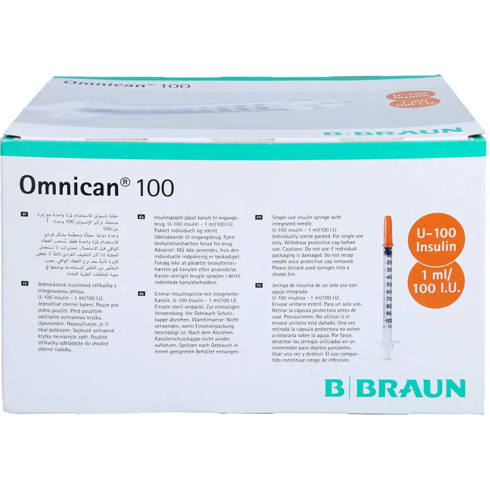 Omnican Insulinspr.1 ml U100 m.Kan.0,30x12 mm ein. 100 St