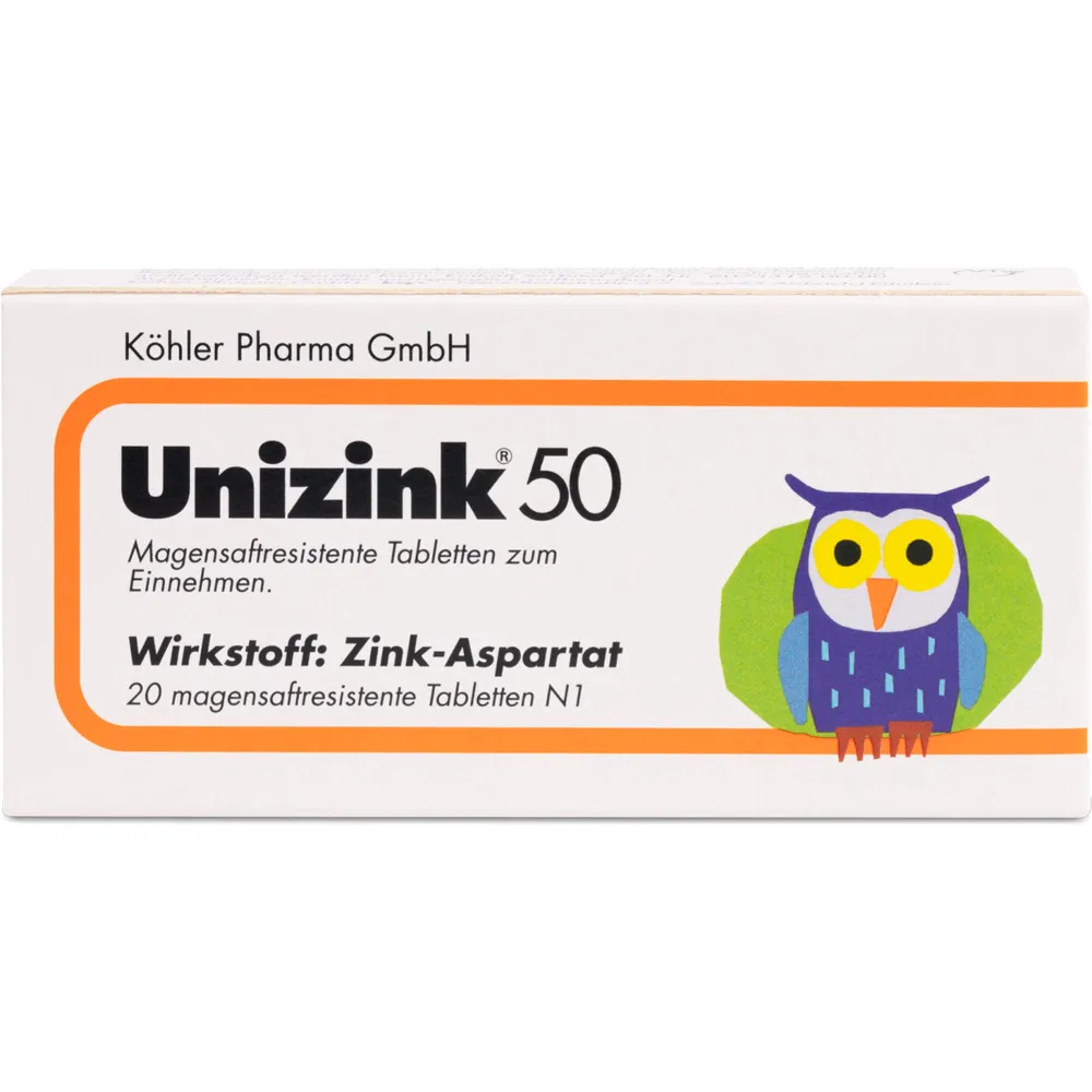 Unizink 50 magensaftresistente Tabletten 20 St