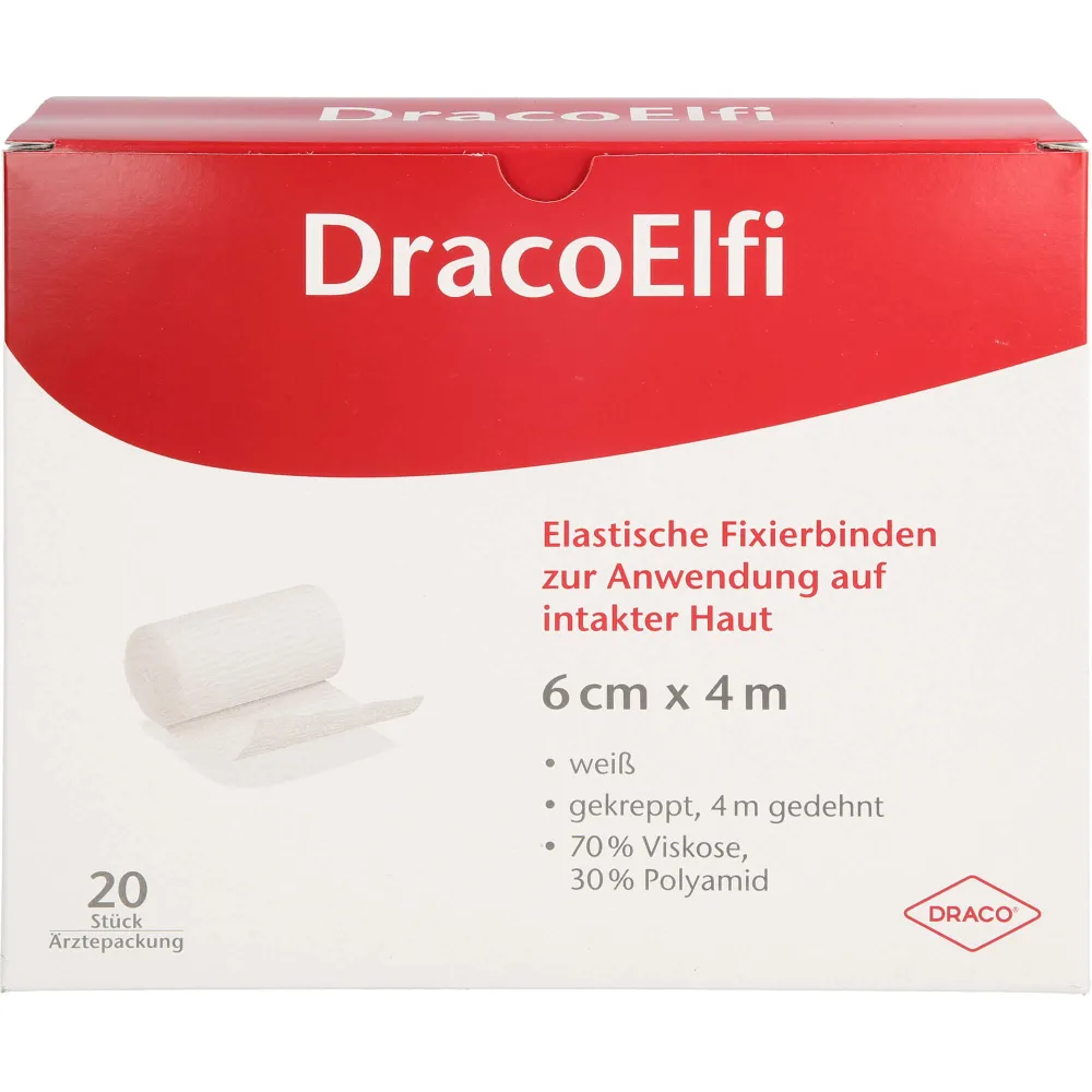 Dracoelfi elast.Fixierbinde 6 cmx4 m gekreppt 20 St