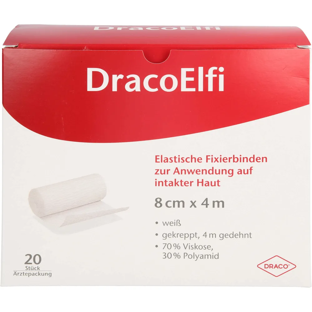 Dracoelfi elast.Fixierbinde 8 cmx4 m gekreppt 20 St
